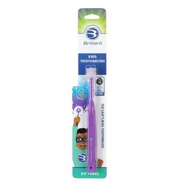 24 pieces Brilliant Kids Toothbrush (narrow Card) - Purple - Baby Beauty & Care Items