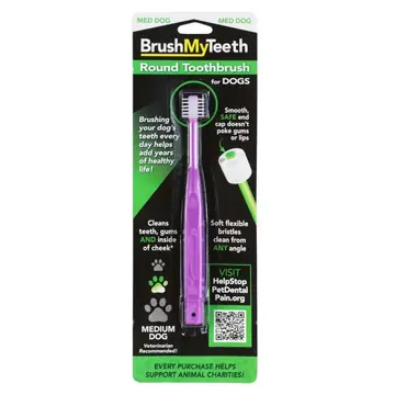 Brushmyteeth Round Toothbrush For Medium Dogs