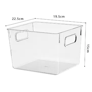 Multipurpose Storage Bin W/handle Clear Pet Rectangle Small