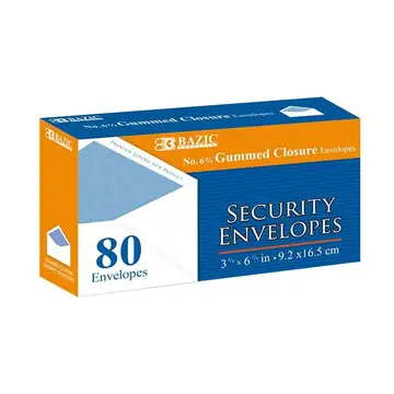48 pieces #6 3/4 Security Envelopes W/ Gummed Closure (80/pc) - Envelopes