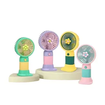 48 Pieces Flower Power Handheld Mini Fan With Desk Stand Assorted Colors - Electric Fans