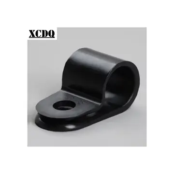 50pcs 100pcs Black P Style Mounting Clamp Bike Plastic Nylon R Shape Cable Clip Screw Fixed PC Board Wire Holder Cable Manager