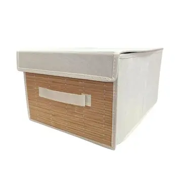 Foldable Fabric Storage Bin With Lid Collapsible Organizer Box