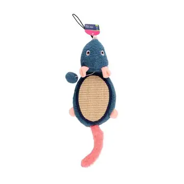 Plush Cat Scratching Pad With Sisal Center And Teaser Tail