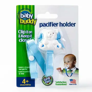 Bear Pacifier Holder - Light Blue