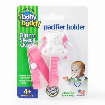 Bear Pacifier Holder - Pink
