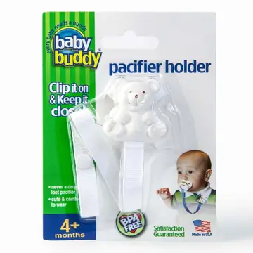 Bear Pacifier Holder - White