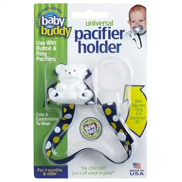 Universal Pacifier Holder Dots - NavY-Yellow