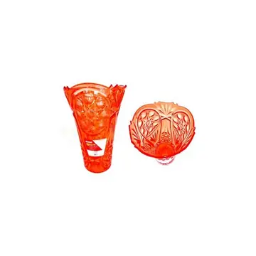 Vase Crystal Like 9.25" High Red Color