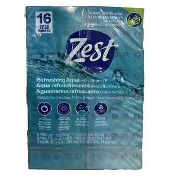 16Count 4oz Zest Bar Soap Aqua