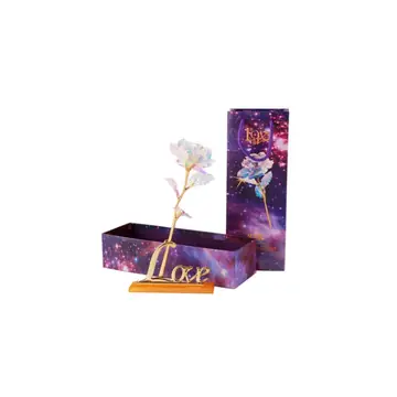24K Luminous Color Gold Rose Flower Set