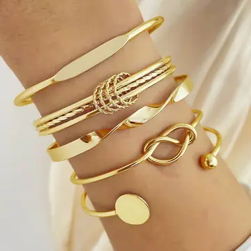5-7pcs Bracelet Set Creative Simple Temperament Lady Twisted Hip Hop Style Bracelet