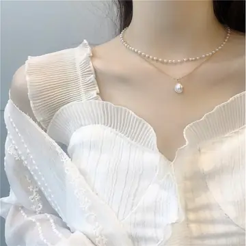Ancient Stacked Double-layer Pearl Necklace Women