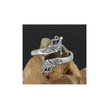 Asgard Crafted Handcrafted Stainless Steel Adjustable Jormungand Ring