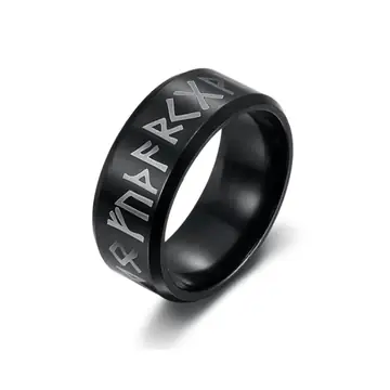 Asgard Crafted Handcrafted Stainless Steel Runic Alphabet Ring