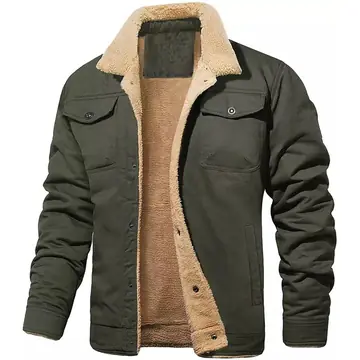 Autumn And Winter New Men's Jacket Hooded Fleece-lined Mid-length Overalls