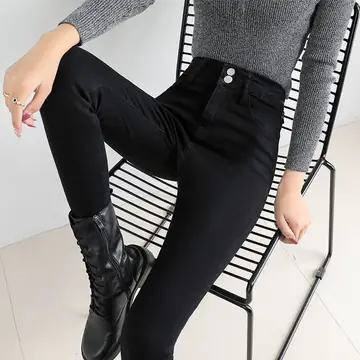 Black Tight Trousers Long Skinny Pants Tide
