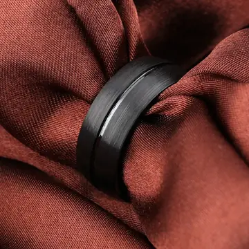 Black titanium steel ring