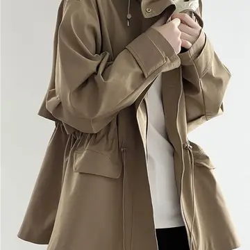 British Style Hooded Trench Coat Coat Women's Autumn Small