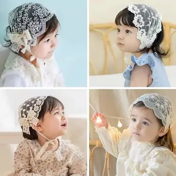Children's Lace Decor Hat Summer Thin Princess Care Door Bow Baby Girl Hair Band