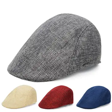 Cotton And Linen Beret Men's Retro Peaked Cap