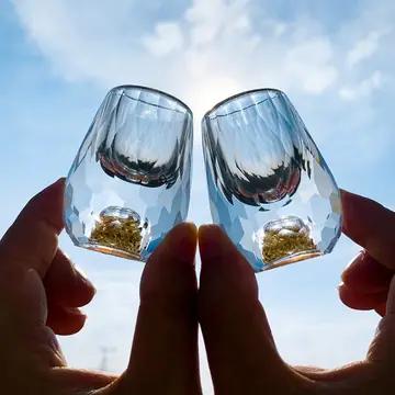 Diamond Shooter Glass Household White Wine Set Thick Bottom