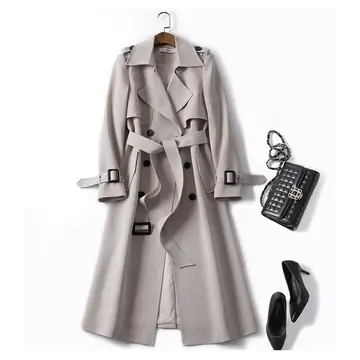 Double-breasted Mid-length Tie Trench Coat