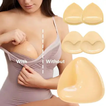Double Sided Adhesive Sticky Bra Inserts Push Up Thick Sponge Breast Lift Pads Women Swimsuit Bikini Cup Enhancer