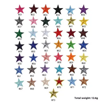 Emboridery Label Colorful Five-pointed Star Clothing Accessories Handmade Diy Decoration