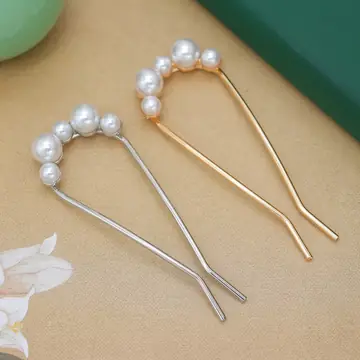 Fashion All-match Simple Pearl U-shaped Hair Clasp