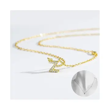 Fashion Jewelry Luxury Gold Color A-Z 26 Letters Necklace CZ Pendant For Women Cute Initials Name Necklace Fashion Party Wedding Jewelry Gift