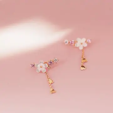 Flower Earrings, And Super Fairy Design, Exquisite Pendant, Long Temperament Earrings