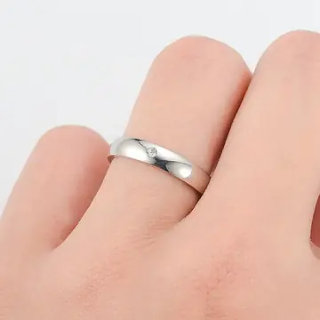 Glossy Stainless Steel Couple Ring For Women