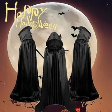 Halloween Cloak Costumes Wizard Cloak For Children Hooded Capes Mantle Black Party Decoration