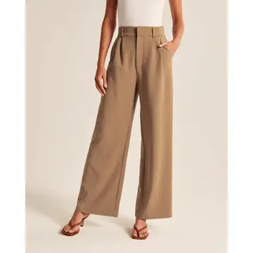 High Waist Straight Trousers With Pockets Wide Leg Casual Pants For Women