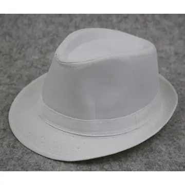 Hipster Men's Versatile Retro British White Fedora Hat