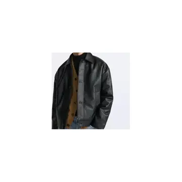 Men's Faux Leather Square Jacket