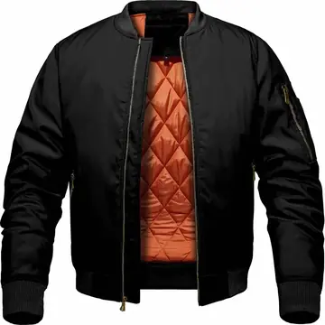 Men's Winter Bomber Jacket, Baseball Jacket Outwear, Thickened Warm Flight Jacket With Ribbed Cuffs, Windproof Casual Coat