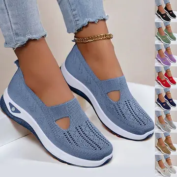 Mesh Flats Shoes Fashion Breathable Non-slip Soft Bottom Casual Shoes For Women