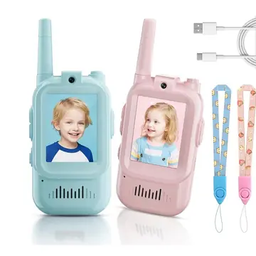 Mini Video Wireless Walkie Talkies For Kids Handheld 2 Pack Rechargeable Intercom Cam Outdoor Family Games Gift For Boys Girls