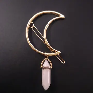 Moon Natural Stone Hexagonal Gemstone Hairpin Hair Ornament