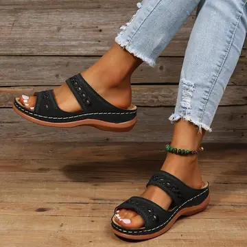New One-word Slippers For Women Spring New Muffin Platform Slippers
