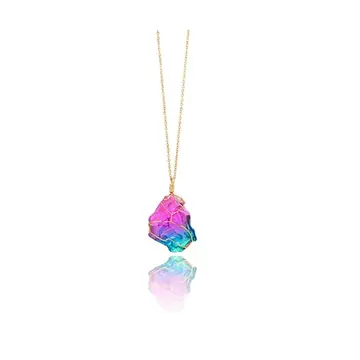 Rainbow Quartz Crystal Necklace
