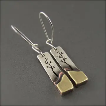 Simple Retro Lucky Tree River Pendant Earrings