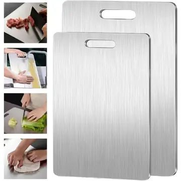 Stainless Steel Panel And Chopping Board Kitchen Household Thickened Double Sided Cutting Board Block Kneading Dough Board