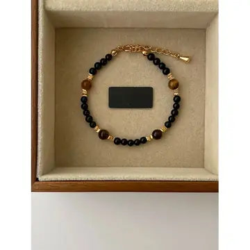 Tiger Eye Stone Blue Pattern Natural Freshwater Pearl Bracelet