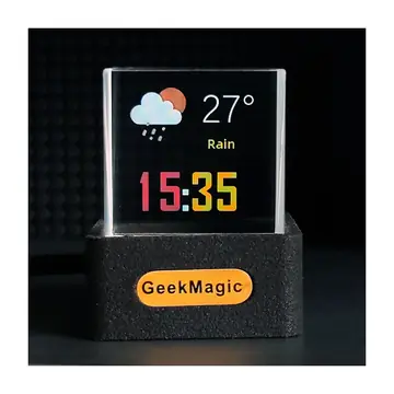 Trendy Mini Transparent WiFi Weather Clock Decoration Display