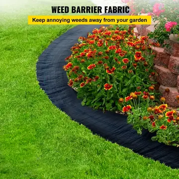 VEVOR 6FTx300FT Premium Weed Barrier Fabric Heavy Duty 3.2OZ, Woven Weed Control Fabric, High Permeability Good For Flower Bed, Geotextile Fabric For Underlayment, Polyethylene Gro