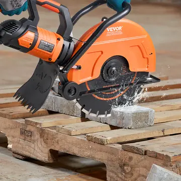 VEVOR Electric Concrete Saw, 16 In, 3200 W 15 A Motor Circular Saw Cutter With Max. 6 In Adjustable Cutting Depth, Wet Disk Saw Cutter Includes Water Line, Pump And Blade, For Ston