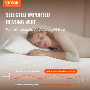 VEVOR Heated Mattress Pad 78x80 In King Electric Warmer Coral Fleece Auto Off